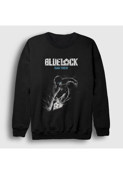 Unisex Siyah Isagi Yoichi Futbol Soccer Anime Bluelock Sweatshirt