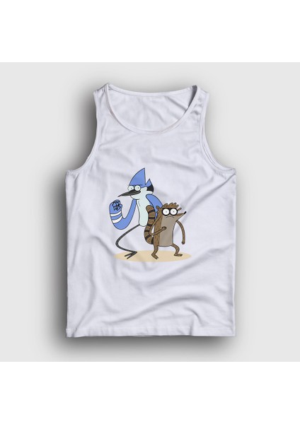 Unisex Beyaz Mordecai And Rigby Regular Show Atlet