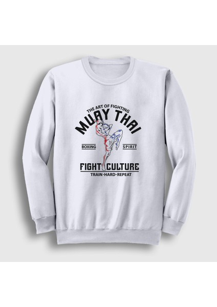 Unisex Beyaz Fight Culture Mma Ufc Muay Thai Sweatshirt
