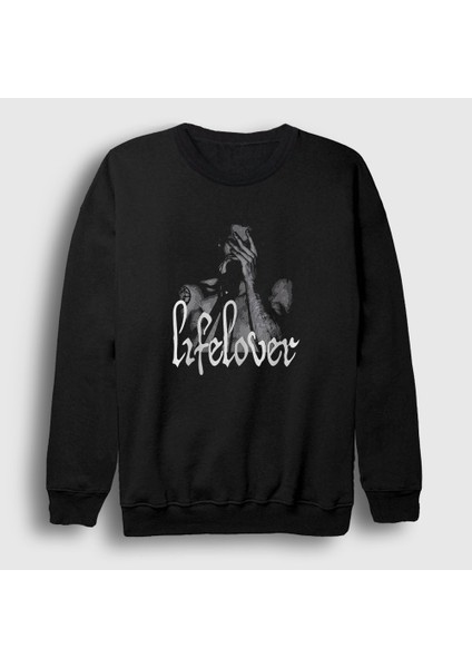 Unisex Siyah Kim Carlsson Metal Lifelover Sweatshirt