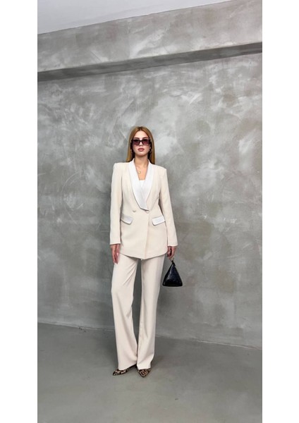 Blazer Ceket Pantolon Takım Çift Cepli