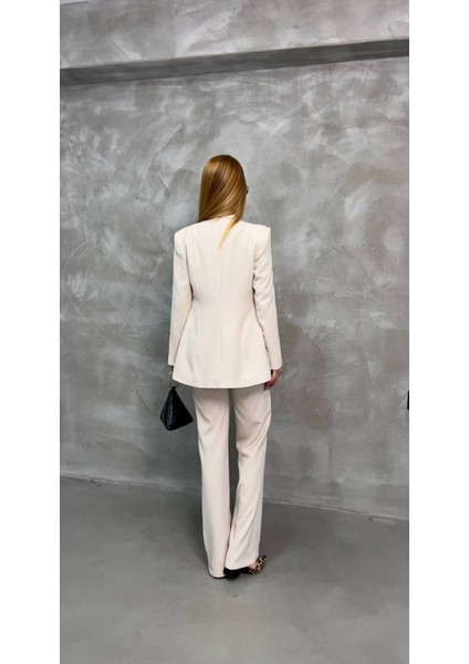 Blazer Ceket Pantolon Takım Çift Cepli