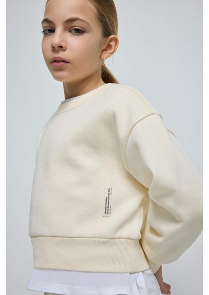 Kız Çocuk Relax Fit Bisiklet Yaka Basic Düz İçi Yumuşak Tüylü Sweatshirt D4298A824WN modelleri