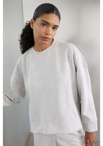 Fit Bisiklet Yaka Skuba Dalgıç Kumaş Sporcu Sweatshirt C9612AX24AU