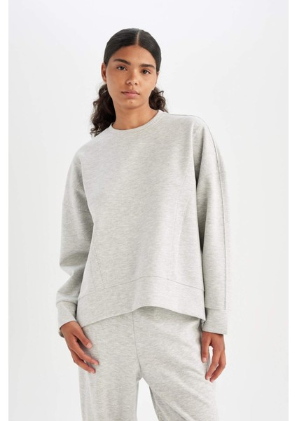 Fit Bisiklet Yaka Skuba Dalgıç Kumaş Sporcu Sweatshirt C9612AX24AU