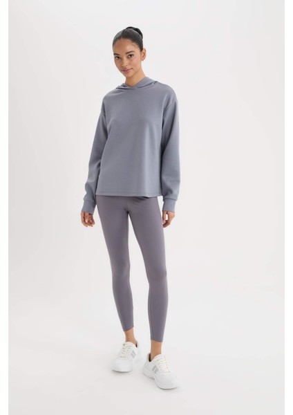 Fit Standart Fit Kapüşonlu Skuba Dalgıç Kumaş Sporcu Basic Düz Sweatshirt A5626AX24AU