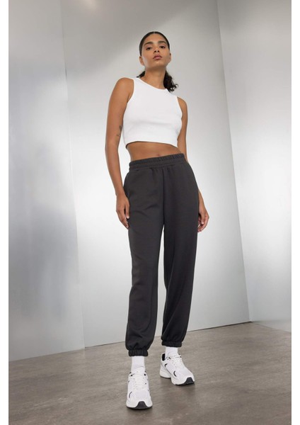 Fit Jogger Eşofman Altı Oversize Geniş Kalıp Cepli Standart Boy Skuba Dalgıç Kumaş Z6694AZ24AU