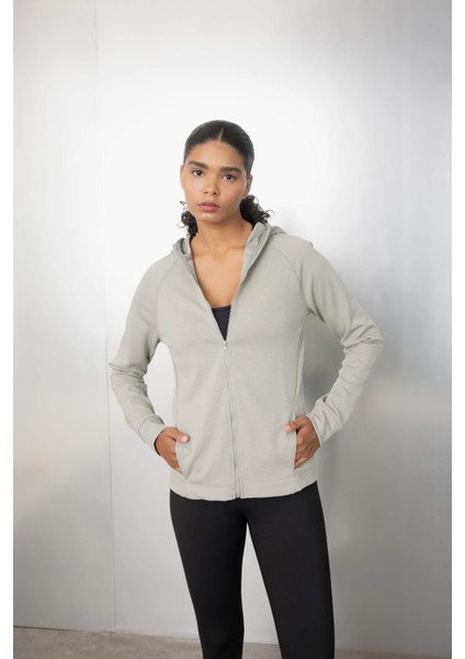 Fit Standart Fit Fermuarlı Skuba Dalgıç Kumaş Hırka A5627AX24AU