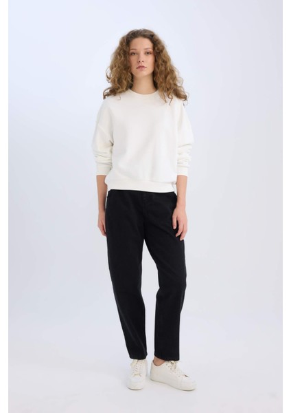 Regular Fit Bisiklet Yaka Kalın Basic Düz Sweatshirt D6645AX24WN