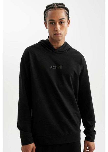 Fit Standart Fit Kapüşonlu Baskılı Sporcu Sweatshirt D6826AX24AU