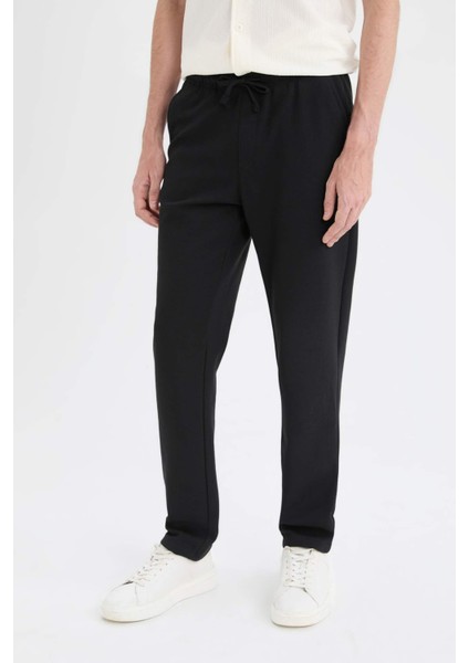 Jogger Kışlık Pantolon Basic Düz Beli Bağcıklı Cepli Düz Paça C6022AX24AU