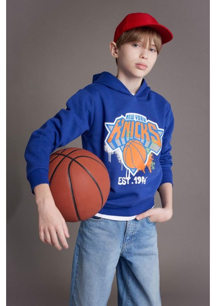 Erkek Çocuk NBA New York Knicks Kapüşonlu Sweatshirt Y4133A624WN
