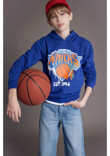Erkek Çocuk NBA New York Knicks Kapüşonlu Sweatshirt Y4133A624WN