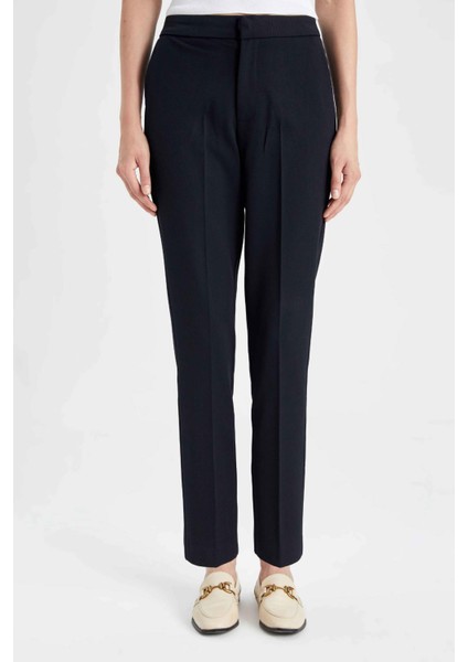 Klasik Chino Kumaş Pantolon Normal Bel Basic Düz Cepli Bilek Boy C1429AX24AU