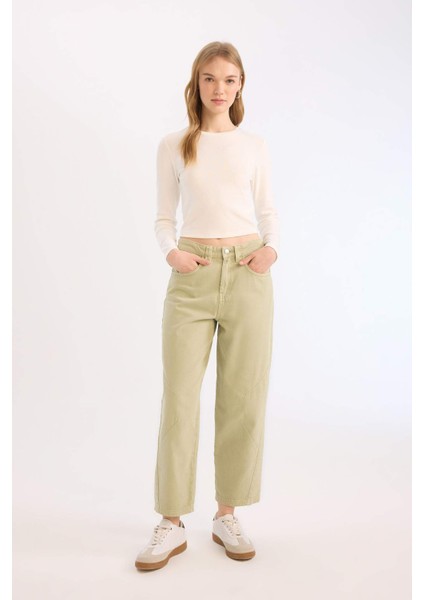 Coool Fitted Bisiklet Yaka Ribana Basic Düz Uzun Kollu Beyaz Tişört fiyatları