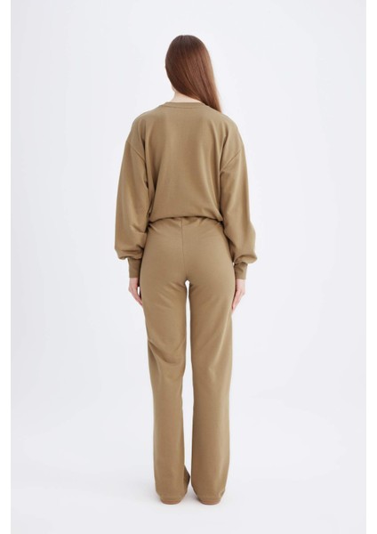 Wide Leg Geniş Bol Paça Eşofman Altı Beli Lastikli Basic Düz D4805AX24AU indirimleri