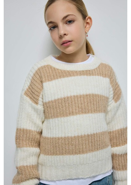 Kız Çocuk Çizgili Bisiklet Yaka Triko Kazak A6009A824WN modelleri