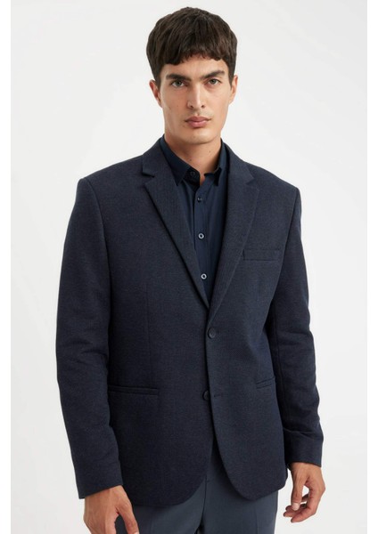 Slim Fit Dar Kesim Astarlı Düğmeli Blazer Ceket N0503AZ24AU