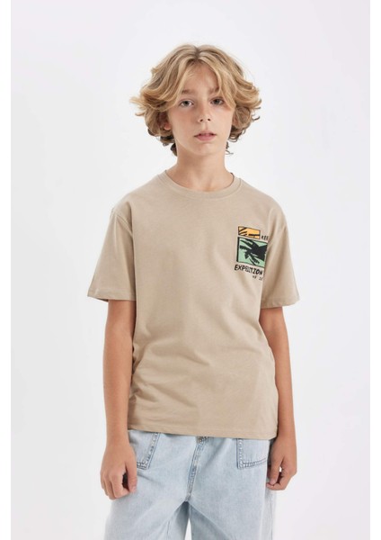 Erkek Çocuk Bisiklet Yaka Baskılı Kısa Kollu Tişört D2186A824HS fiyatları