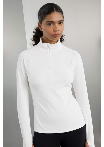 Fit Standart Fit Dik Yaka Sporcu Uzun Kollu Tişört B0811AX24AU