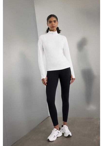 Fit Standart Fit Dik Yaka Sporcu Uzun Kollu Tişört B0811AX24AU