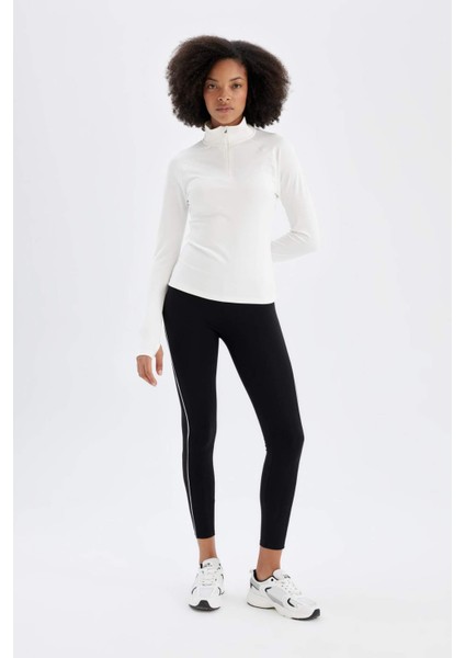Fit Standart Fit Dik Yaka Sporcu Uzun Kollu Tişört B0811AX24AU