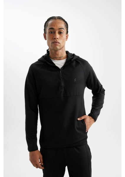 Fit Standart Fit Kapüşonlu Fermuarlı Pike Sporcu Sweatshirt C9181AX24AU