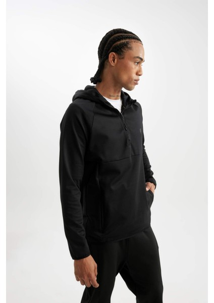 Fit Standart Fit Kapüşonlu Fermuarlı Pike Sporcu Sweatshirt C9181AX24AU