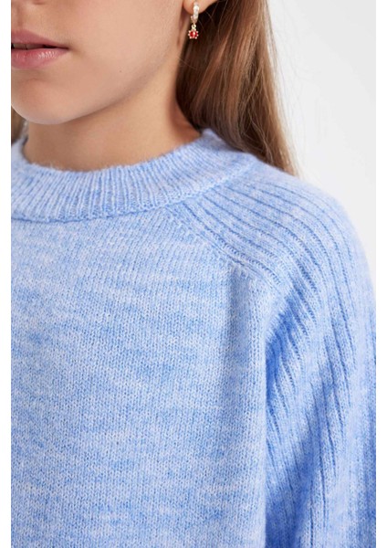 Kız Çocuk Bisiklet Yaka Basic Düz Triko Kazak C9554A824AU indirimleri