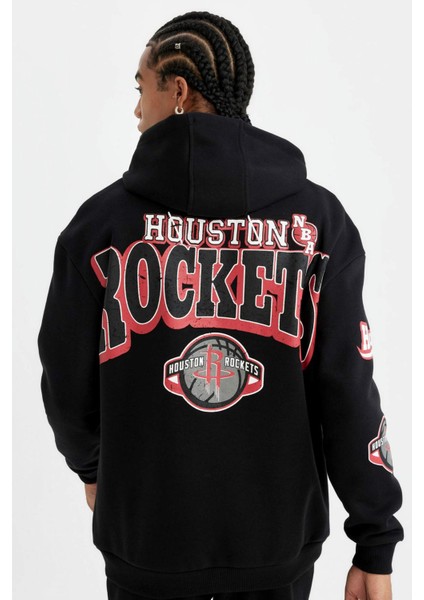 Fit NBA Houston Rockets Comfort Fit Kapüşonlu Kalın Sweatshirt C9276AX24AU