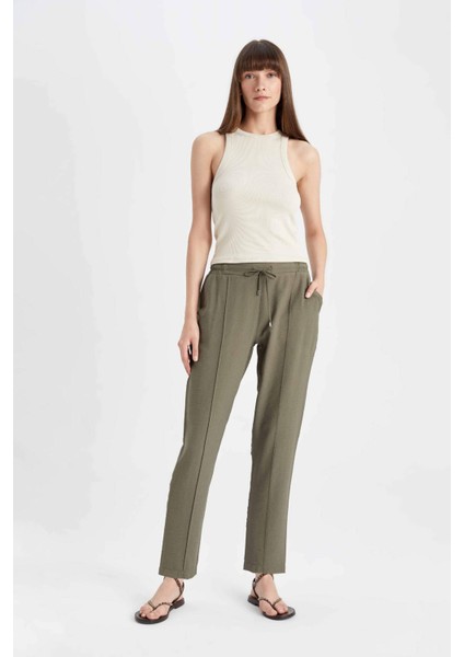 Jogger Pantolon Lastikli Bel Bağcıklı Basic Düz Paça D2573AX24AU modelleri