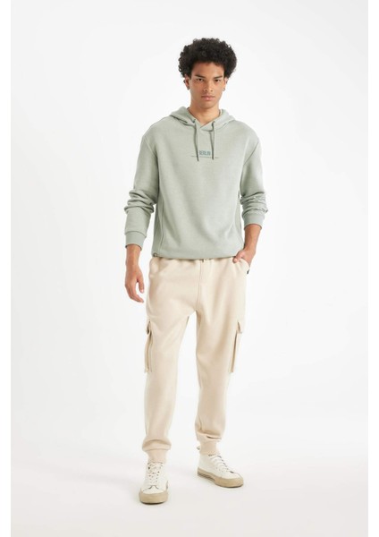 Regular Fit Jogger Eşofman Altı Kargo Cepli Basic Düz Beli Bağcıklı Lastikli Paça Y5533AZ24AU