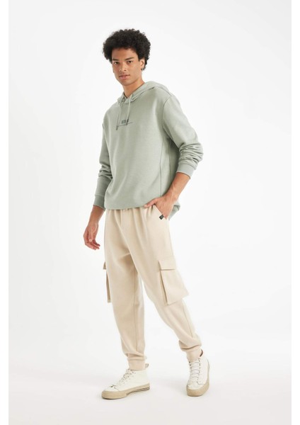 Regular Fit Jogger Eşofman Altı Kargo Cepli Basic Düz Beli Bağcıklı Lastikli Paça Y5533AZ24AU