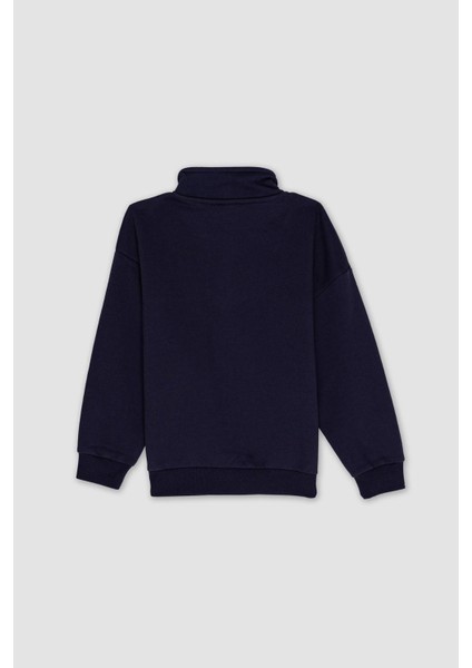 Erkek Çocuk Oversize Geniş Kalıp Yarım Fermuarlı Baskılı Sweatshirt D1910A824WN indirimleri
