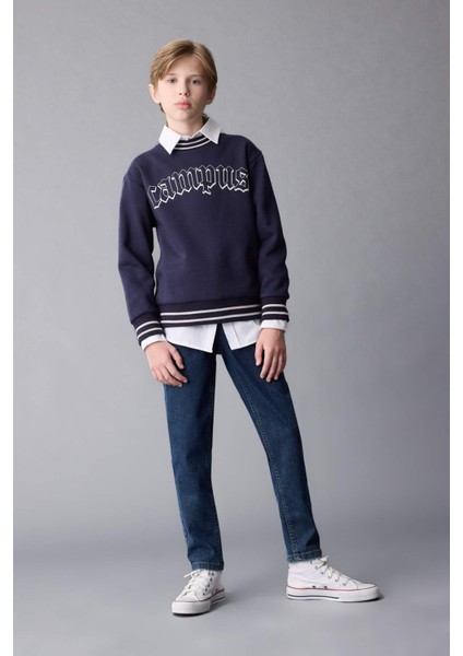 Erkek Çocuk Carrot Fit Düz Paça Cepli Jean Pantolon C5719A824WN