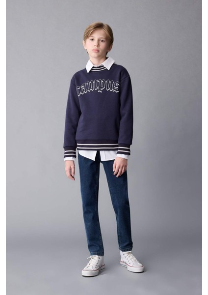 Erkek Çocuk Carrot Fit Düz Paça Cepli Jean Pantolon C5719A824WN