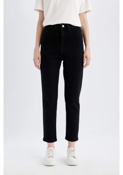 Mary Vintage Straight Fit Yüksek Bel Paça Ucu Kesik Bilek Boy Jean Pantolon C7368AX24WN