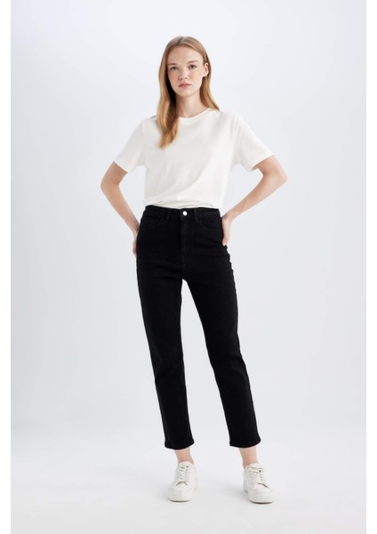 Mary Vintage Straight Fit Yüksek Bel Paça Ucu Kesik Bilek Boy Jean Pantolon C7368AX24WN