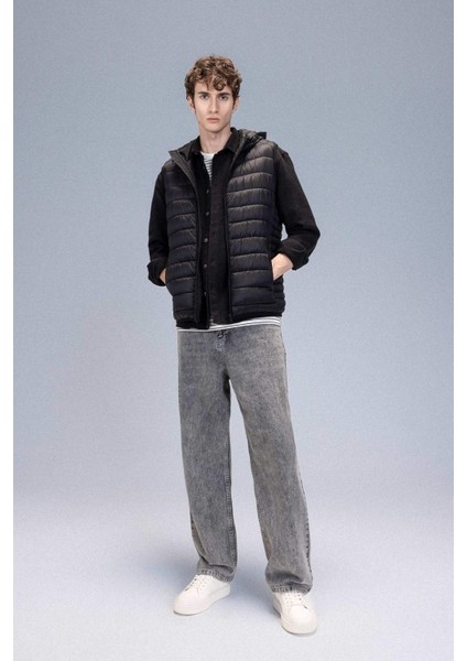 Hafif Şişme Yelek Su İtici Slim Fit Dar Kesim Kapüşonlu Fermuarlı Cepli Mevsimlik N4652AZ24AU fiyatları