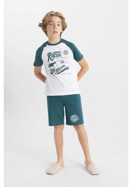 Erkek Çocuk Pijama Takımı Baskılı Kısa Kollu Üst Şort C7912A824SM