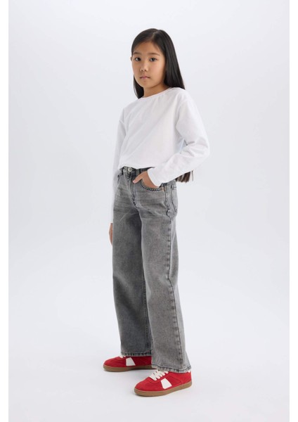 Kız Çocuk Wide Leg Geniş Bol Paça Cepli Pantolon C8534A824AU