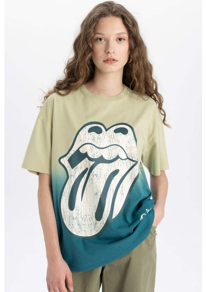 Rolling Stones Oversize Geniş Kalıp Bisiklet Yaka Kısa Kollu Tişört C3770AX24SM