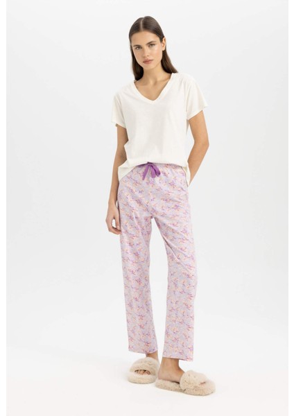Fall in Love Pijama Takımı Regular Fit Kısa Kollu Üst Desenli Uzun Alt B6193AX24SP