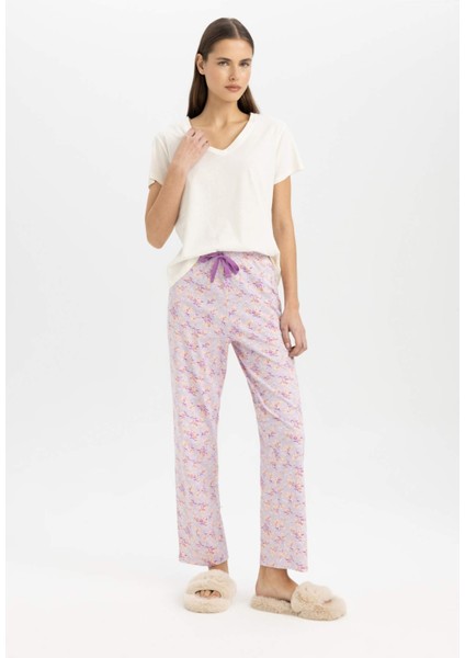 Fall in Love Pijama Takımı Regular Fit Kısa Kollu Üst Desenli Uzun Alt B6193AX24SP modelleri