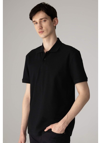 Regular Fit Kısa Kollu Basic Düz Pike Kumaş Polo Tişört C1293AX24SP