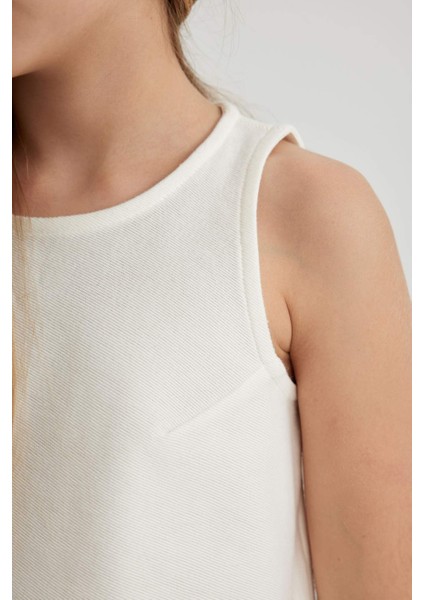 Kız Çocuk 2'li Takım Bisiklet Yaka Kolsuz Basic Düz Bluz Pantolon C0871A824SP indirimleri