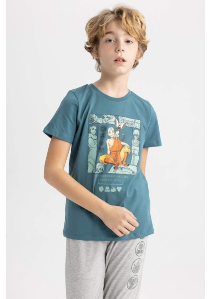 Erkek Çocuk Pijama Takımı Avatar the Last Airbender Kısa Kollu Üst Uzun Alt B6215A824SP