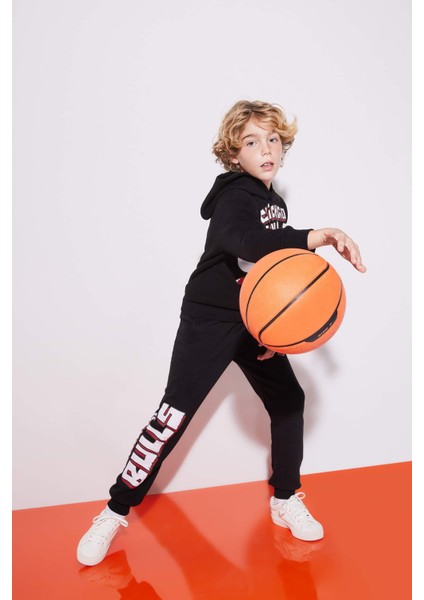 Erkek Çocuk NBA Chicago Bulls Jogger Eşofman Altı Beli Bağcıklı Lastikli Paça Cepli Kalın B4910A823WN