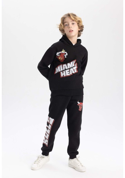 Erkek Çocuk NBA Chicago Bulls Jogger Eşofman Altı Beli Bağcıklı Lastikli Paça Cepli Kalın B4910A823WN