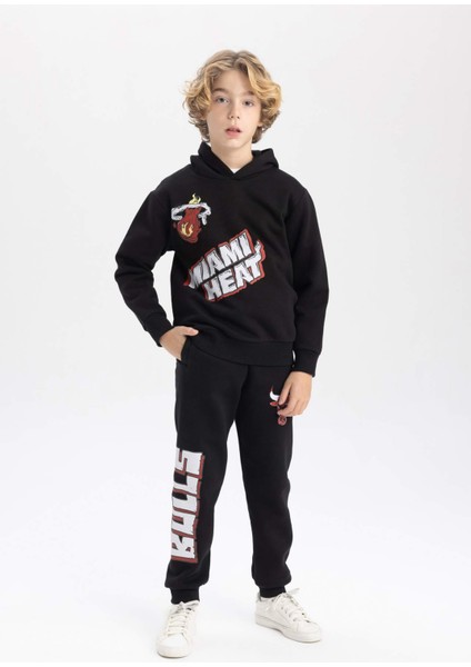 Erkek Çocuk NBA Chicago Bulls Jogger Eşofman Altı Beli Bağcıklı Lastikli Paça Cepli Kalın B4910A823WN